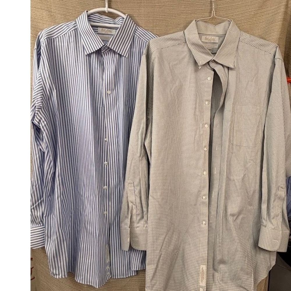 Roundtree & Yorke Gold Label Fitted Non-Iron Cotton Shirts 18 35 Bundle of 2